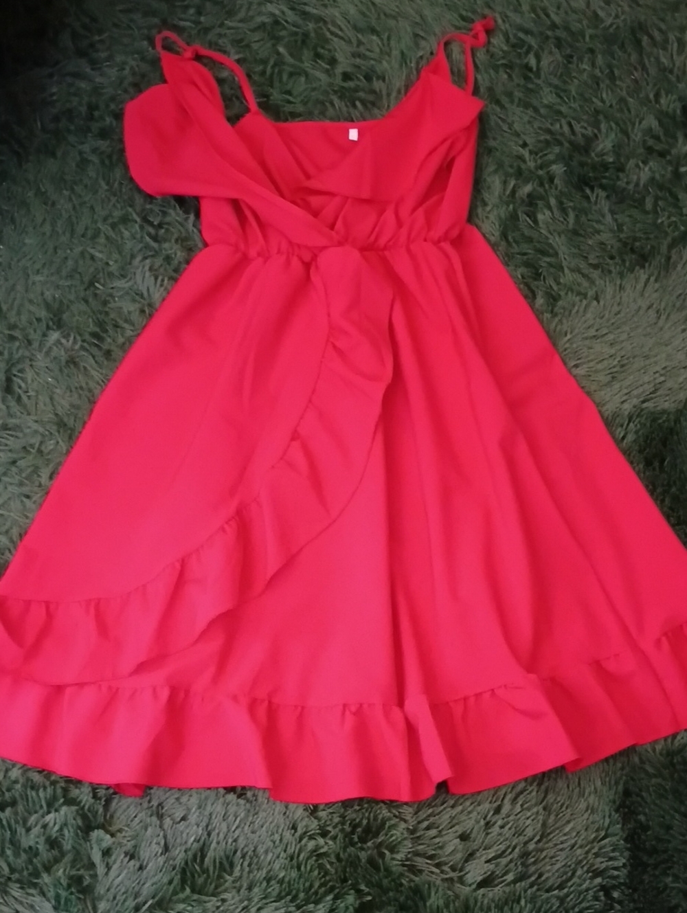 Put I your red dress!!!!Girls Red Ruffle Strap Dress